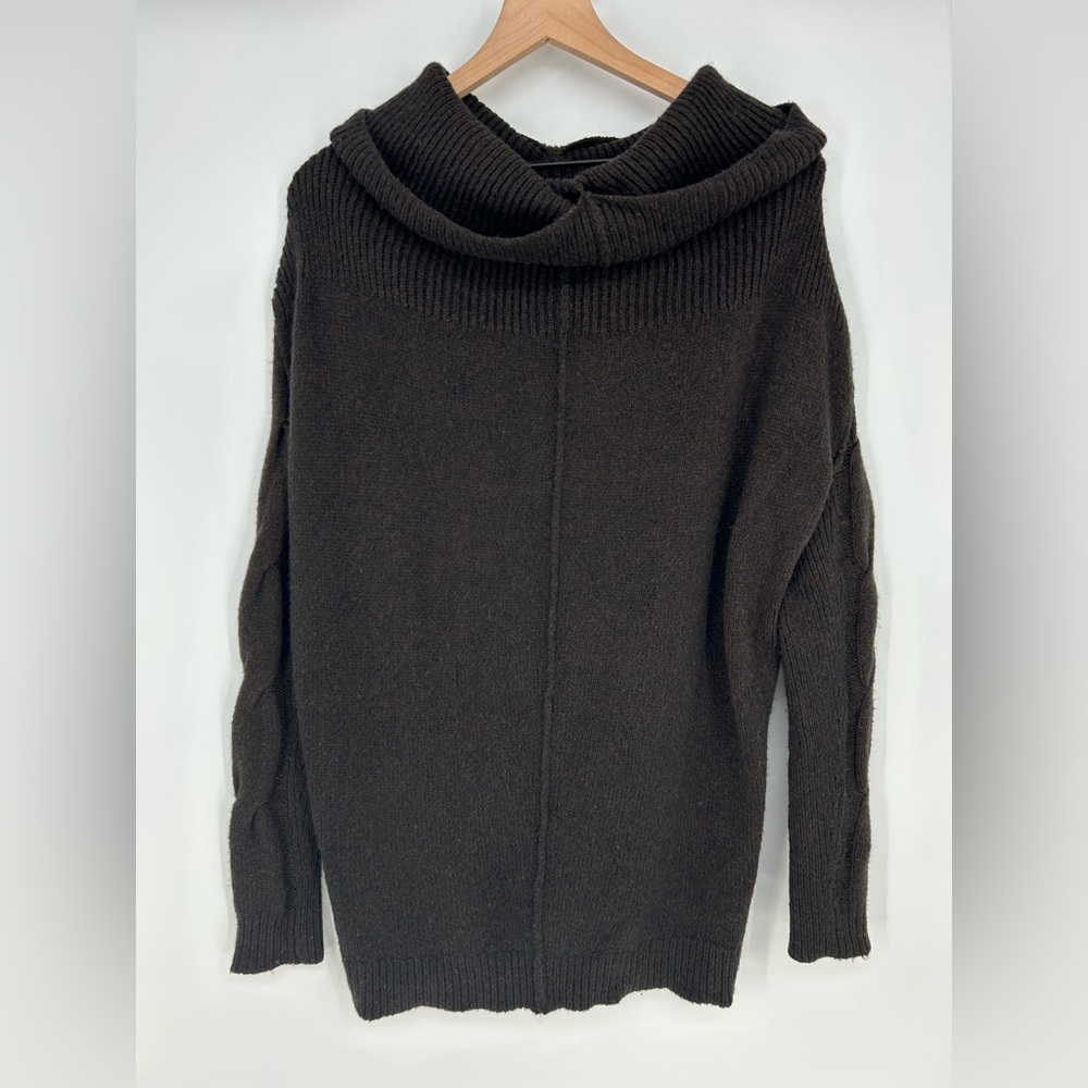 VINCE Merino Wool Camel Hair Cozy‎ Dark Chocolate Knit Sweater Cowl Neck- Sz.XS